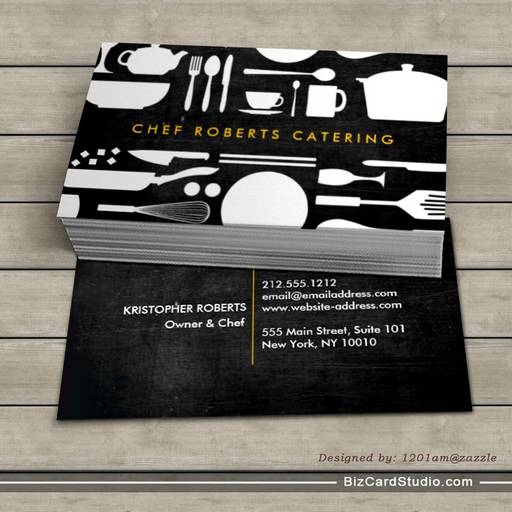 BLACK AND WHITE KITCHEN COLLAGE No. 4 Business Card Template