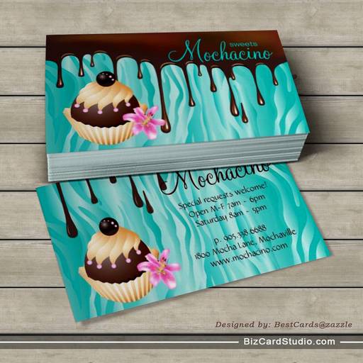 Chocolate Business Card Bakery Cupcake