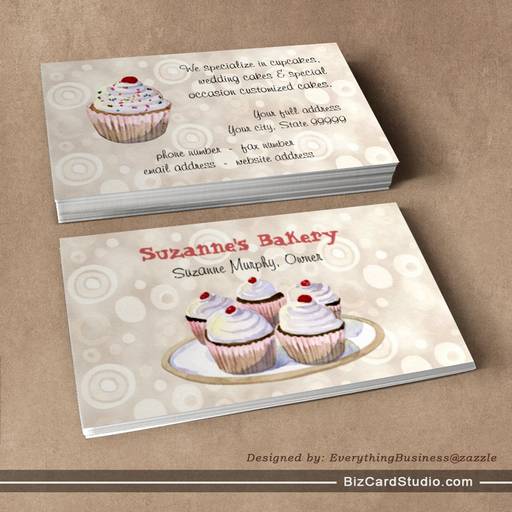 Cherry Topped Cupcakes Business Cards