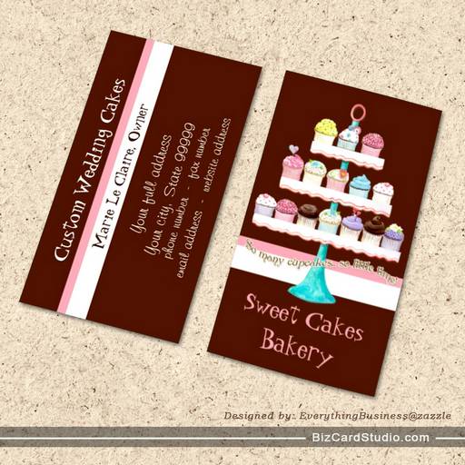 Custom Cupcake Sweet Shoppe Business Cards