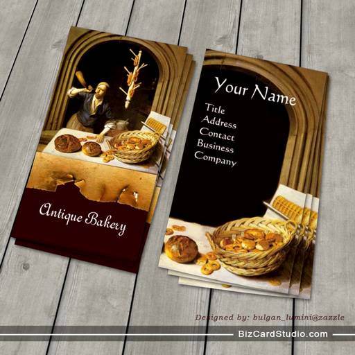 ANTIQUE OVEN  BAKER ,BAKERY BREAD SHOP BUSINESS CARD TEMPLATES