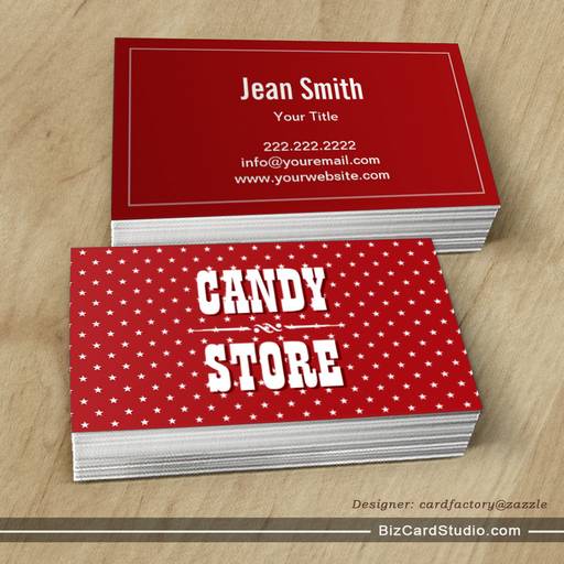 Sweet Star Patterns Candy Store Business Card