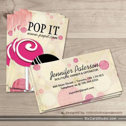 Cake Pops Business Cards