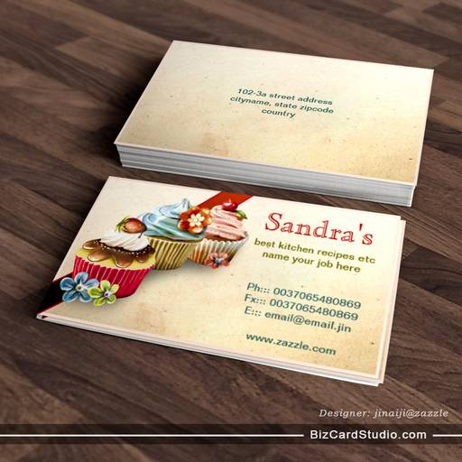 cupcakes business card for bakery