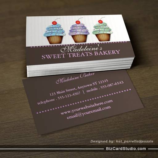 Party Cupcakes Custom Bakery Business Card