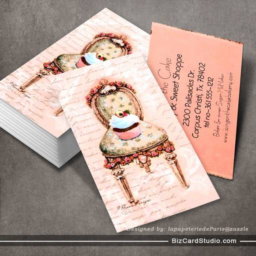 Pink Cupcake Bakery Business Profile Card Business Card