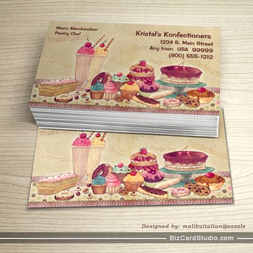 Cakes, Pies, Cookies, Ice Cream Business Card